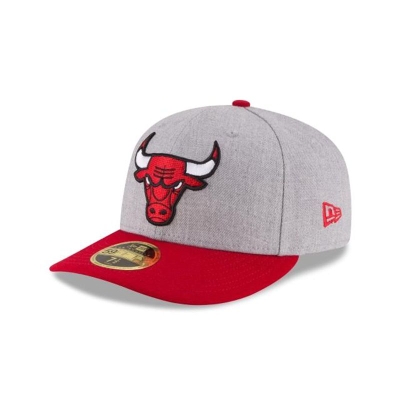 Chicago Bulls Gorra | New Era NBA Heather Low Profile 59fifty Fitted Cap Mexico - Grises